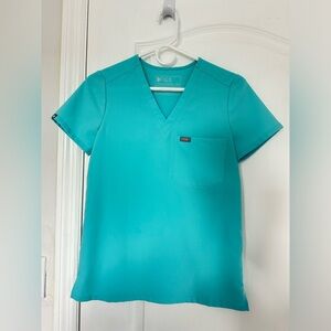 FIGS Neon Blue Catarina Scrub Top Size XXS
